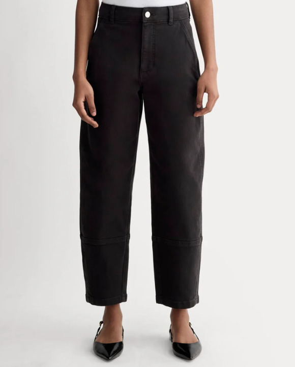 Everlane Pants - EVERLANE Women's The Utility Barrel Pants Size 10 TALL Black Cotton Twill NWT